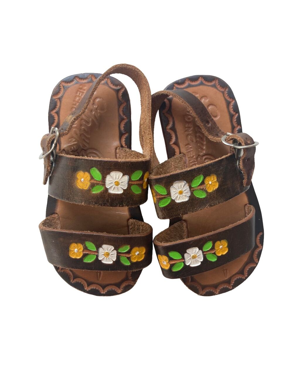 Anay Pe Huraches Mexican Leather Toddler Kid's Flower Boho Bohemian Sandals 4